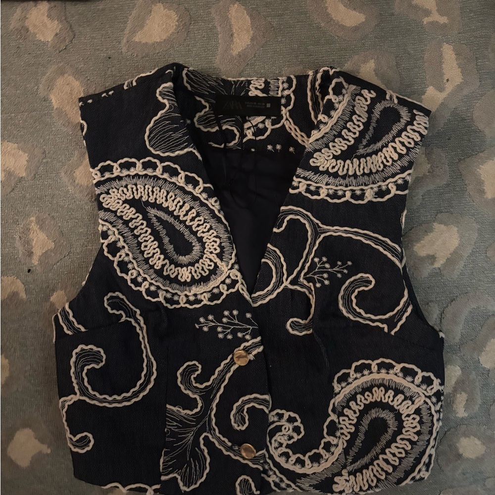 Zara Embroidered Vest Top